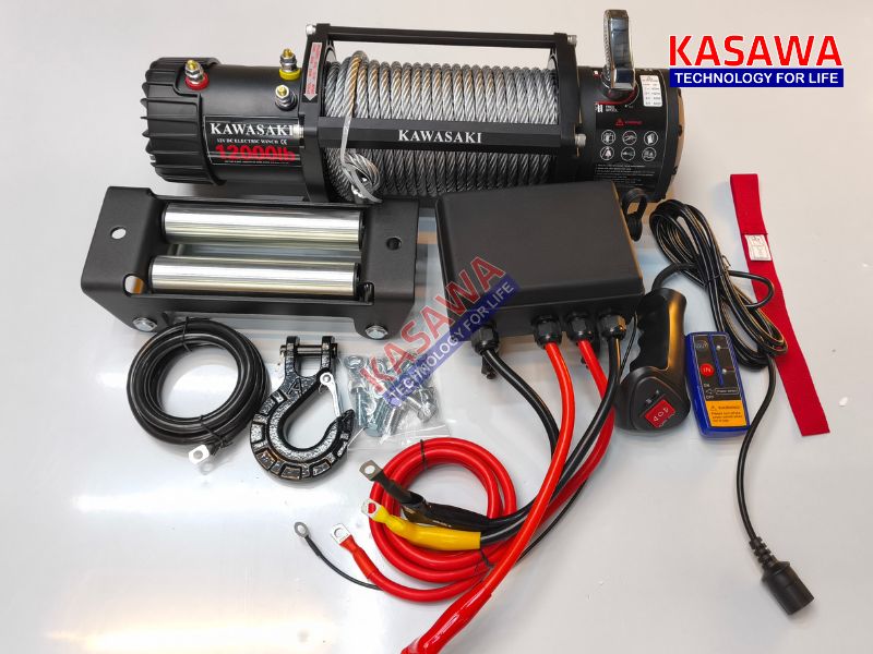 Tời điện 12v 12000lbs Kawasaki tải trọng kéo ngang 5000kg