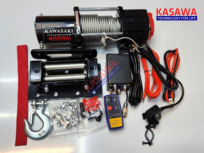 Tời điện 12v 4000lbs tải trọng kéo ngang 1900kg