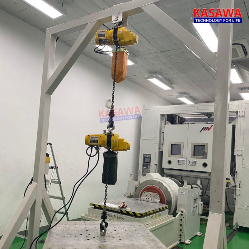 Pa lăng xích điện thường được ứng dụng trong nhà máy sản xuất