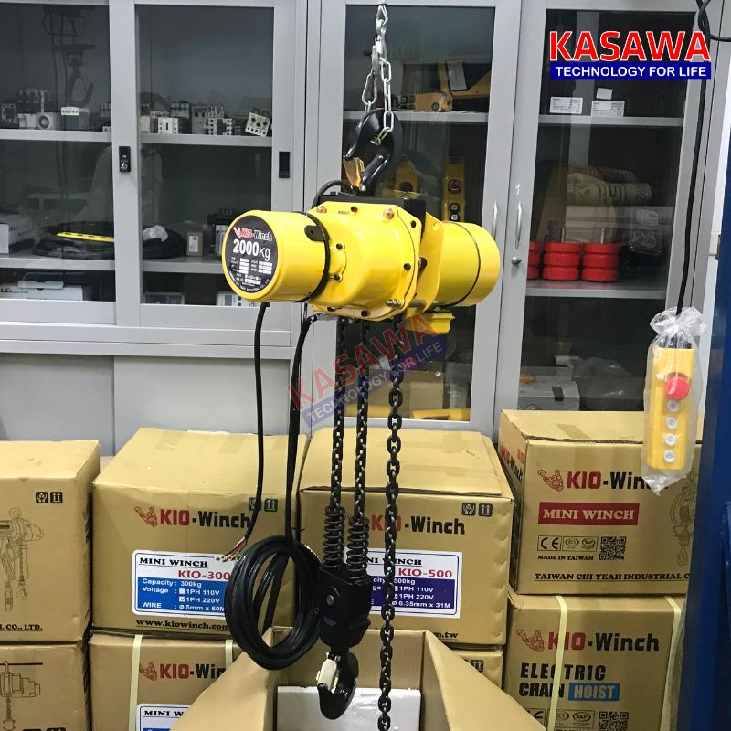 Pa lăng xích điện 2 tấn cố định Kio Winch Đài Loan