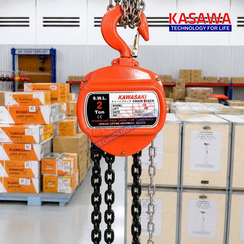 Pa lăng xích kéo tay 2 tấn model CK chính hãng Kawasaki