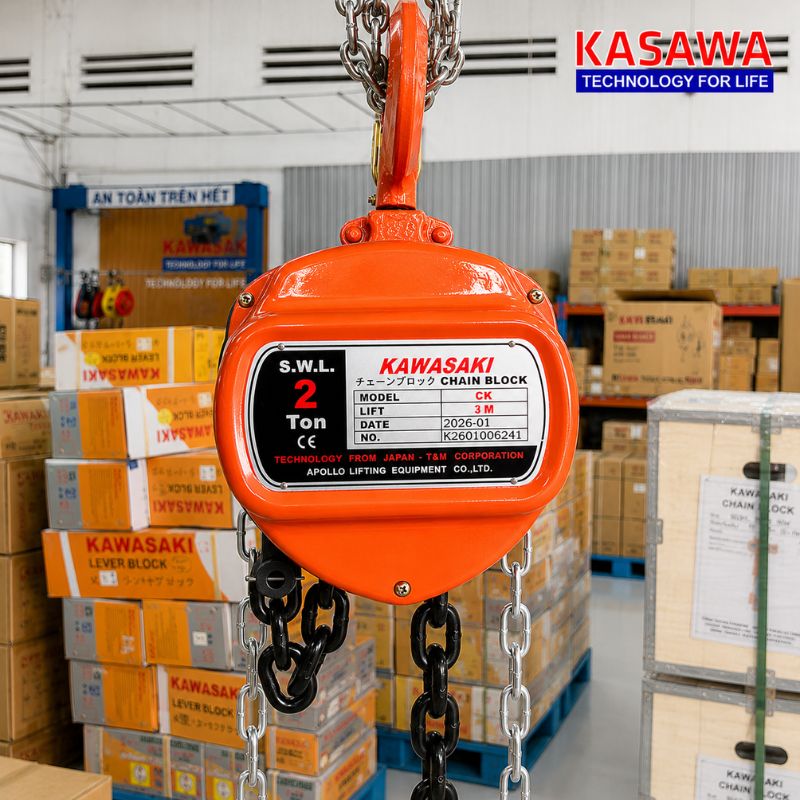 Pa lăng xích kéo tay 2 tấn model CK chính hãng Kawasaki