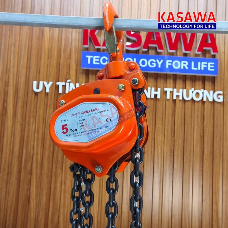 Pa lăng xích kéo tay 5 tấn 5m Kawasaki