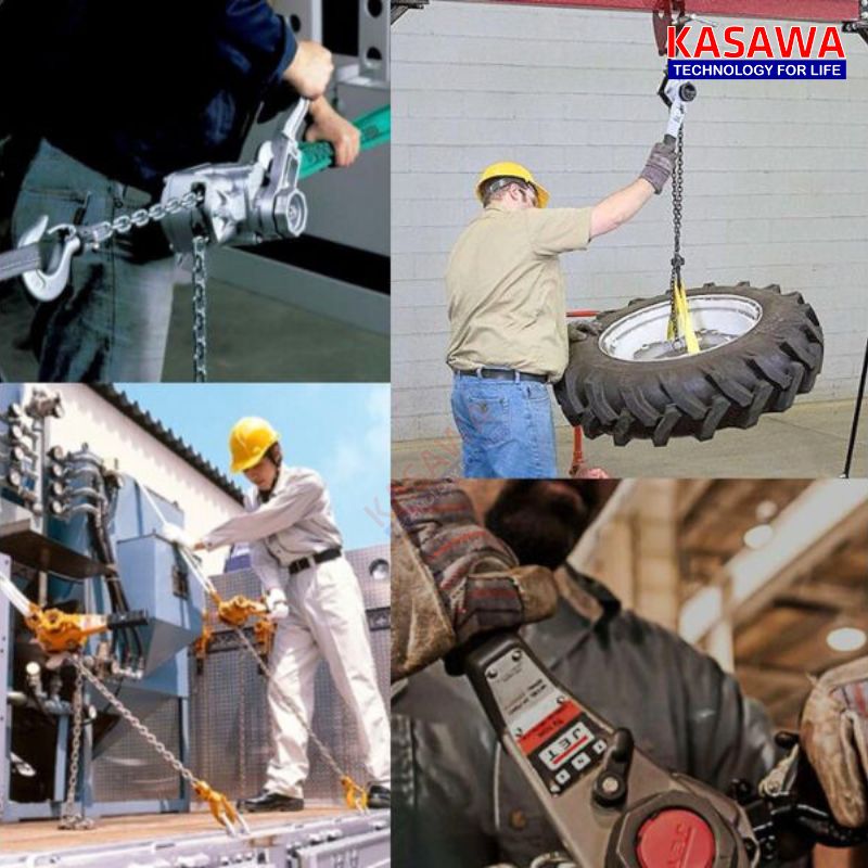 Pa lăng xích lắc tay được ứng dụng trong sửa chữa ô tô