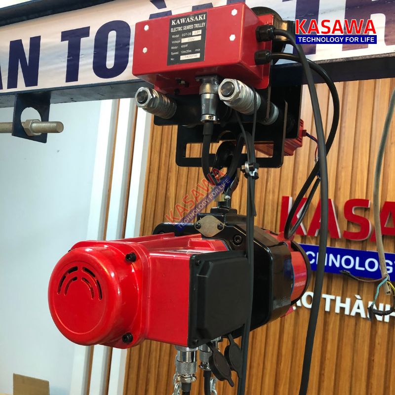 Pa lăng xích điện 1 tấn CH-1000 Kawasaki di chuyển sử dụng điện 220v