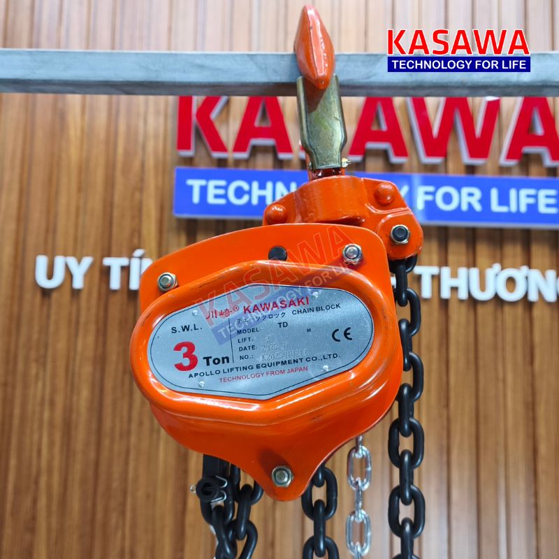 pa lăng xích kéo tay 3 tấn 3 mét kawasaki
