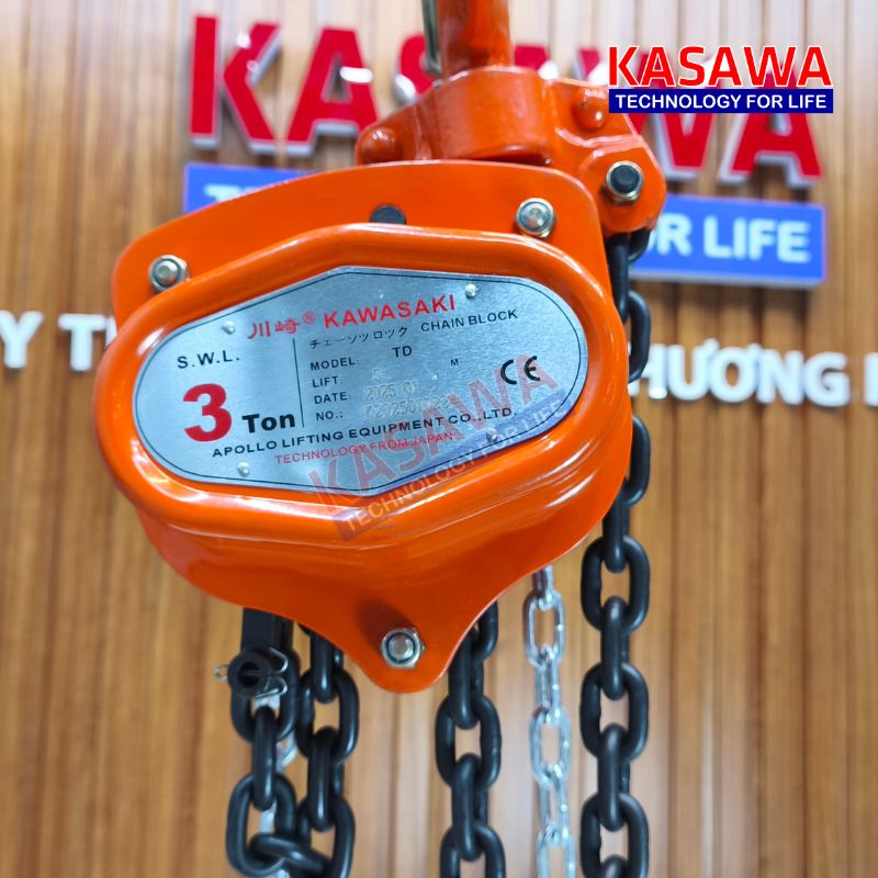 Pa lăng xích kéo tay 3 tấn (5m) thương hiệu Kawasaki
