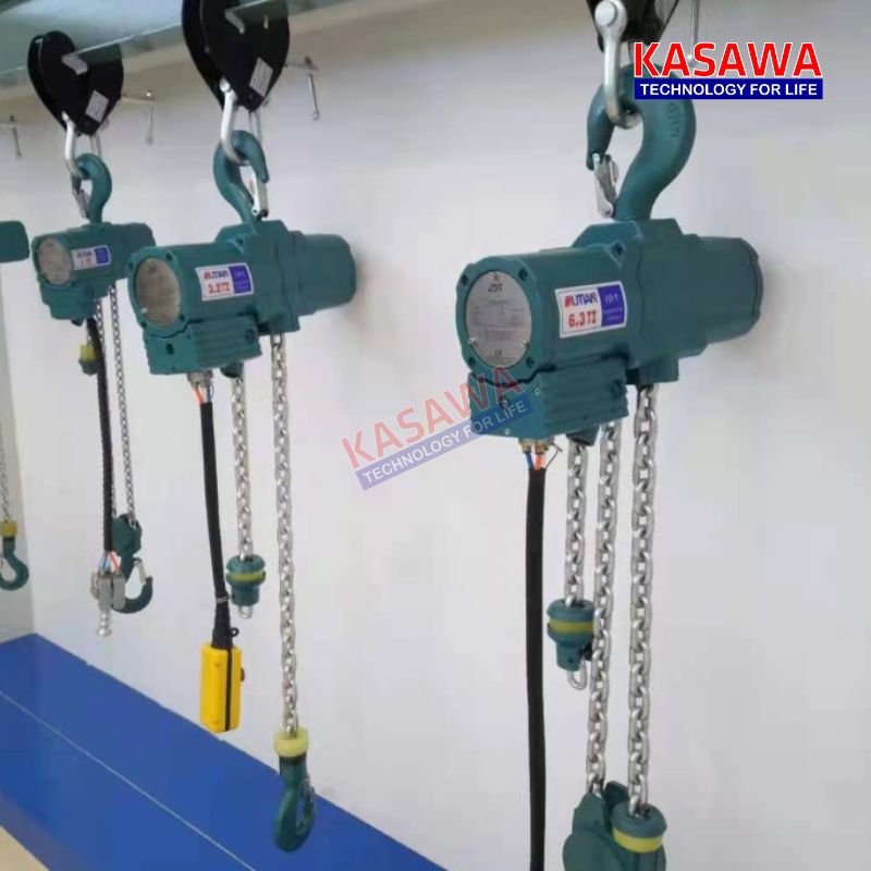 Pa lăng xích khí nén 3 tấn Kawasaki