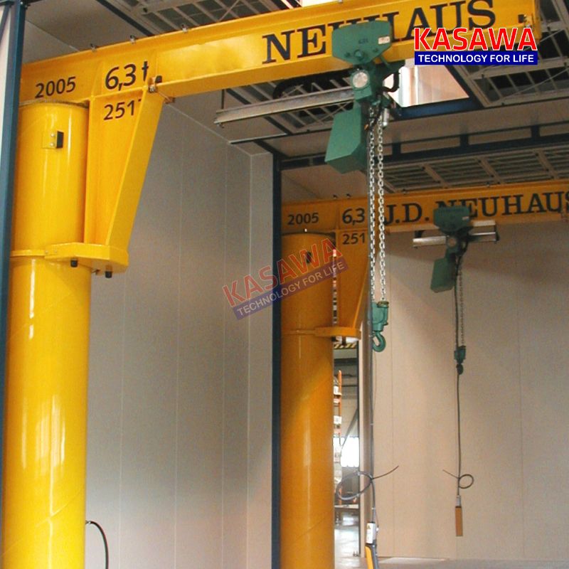 Pa lăng xích khí nén được lắp đặt hoàn chỉnh