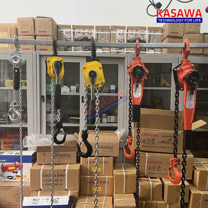 Kasawa có đầy đủ các mức tải trọng và nhiều mẫu pa lăng xích lắc tay để khách hàng lựa chọn