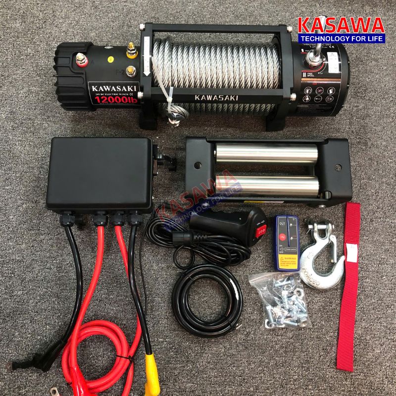 tời điện 12v 5 tấn 12000lbs kawasaki