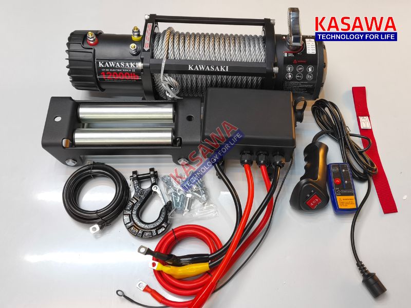 Tời điện 12v 12000lbs Kawasaki