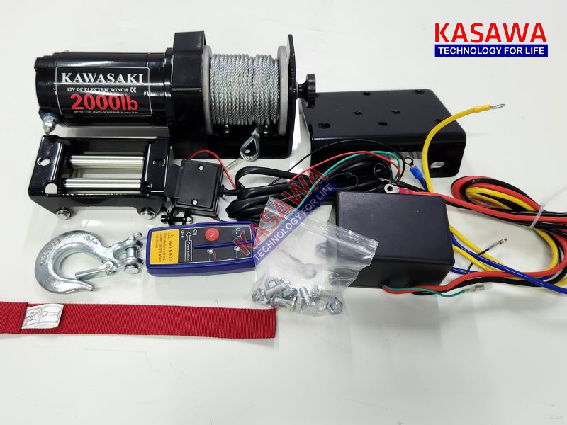 Tời điện 12V 2000Lbs Kawasaki