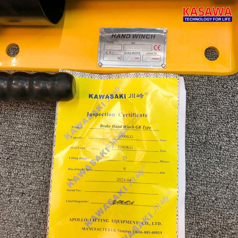 Sản phẩm chính hãng thương hiệu Kawasaki và đạt tiêu chuẩn CE (tiêu chuẩn chất lượng Châu Âu)