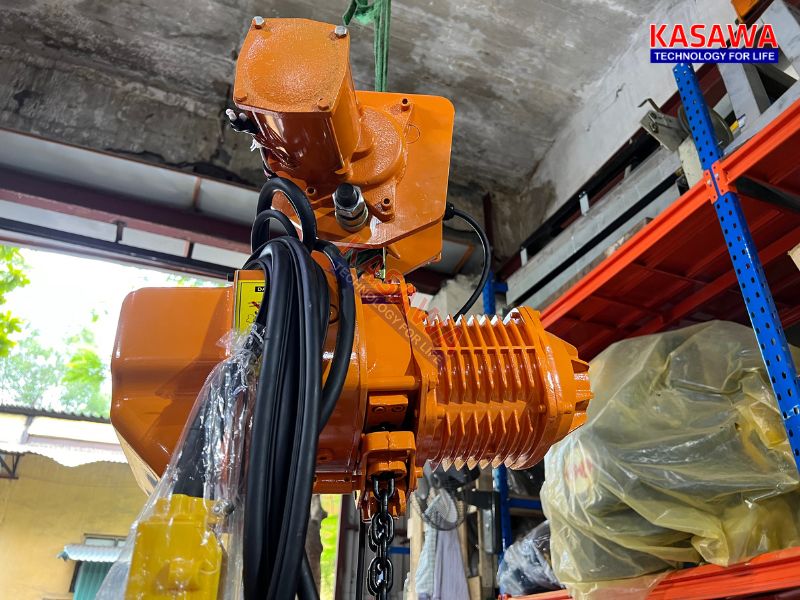Pa lăng xích điện 3 tấn Kawasaki có bộ chạy điện