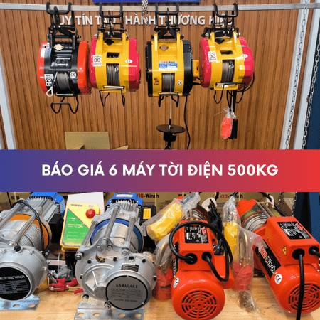 Báo giá 6 máy tời điện 500kg chính hãng 2025